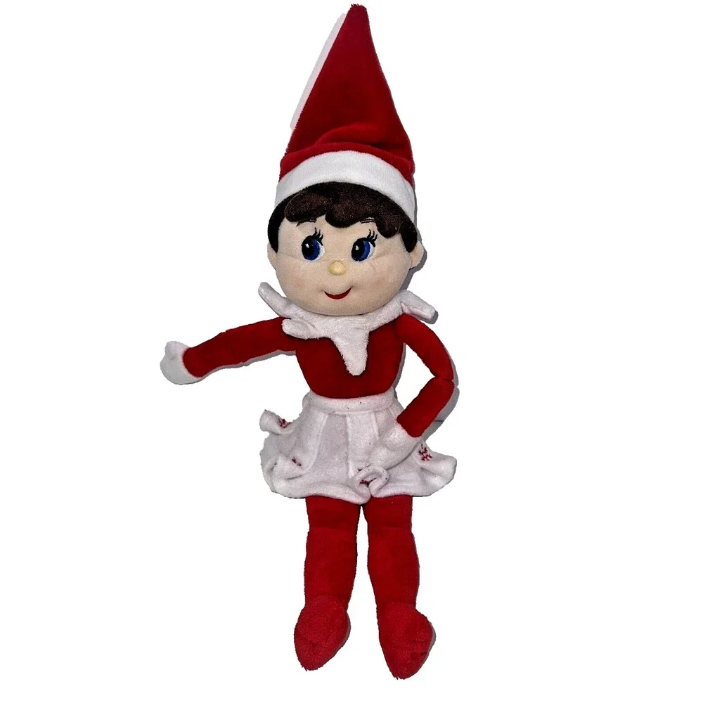 Elf on the Shelf Girl Plush Doll Toy Brown Hair Blue Eyes 2010‎